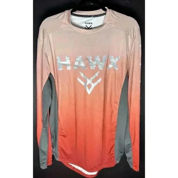 Hawx Work Gear Long Sleeve Pullover Shirt Medium Reflective Logo - Picture 1 of 6